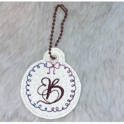 Stickdatei - ITH Anhänger Schleifchen Monogram B